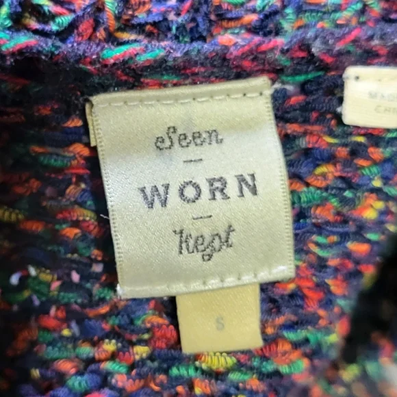 Anthro Seen Worn Kept Colorful Knit Sweater - Picture 7 of 7